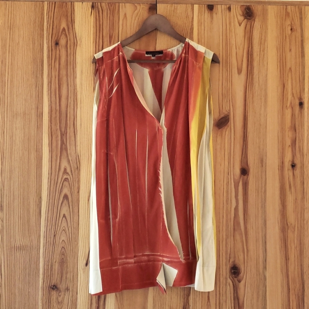 Cotélac - Orange/Yellow/Cream Sleeveless Tunic - 2